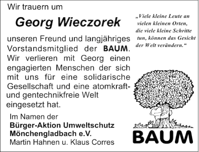 Alle Traueranzeigen F R Georg Wieczorek Trauer Rp Online De