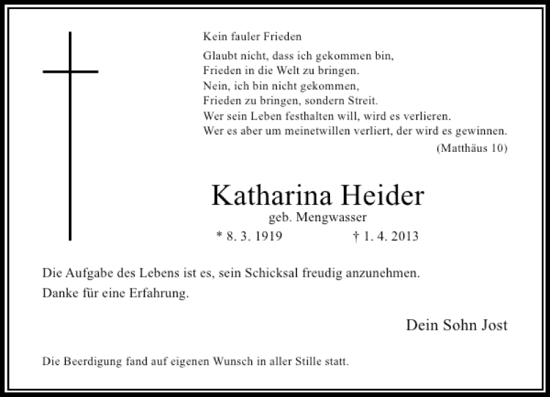 Alle Traueranzeigen F R Katharina Heider Trauer Rp Online De