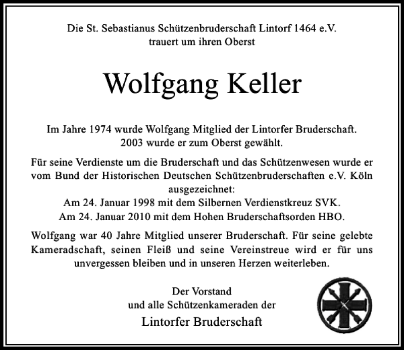 Alle Traueranzeigen für Wolfgang Keller trauer rp online de