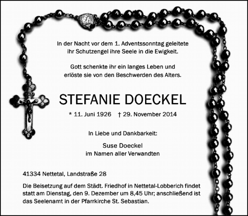 Alle Traueranzeigen F R Stefanie Doeckel Trauer Rp Online De