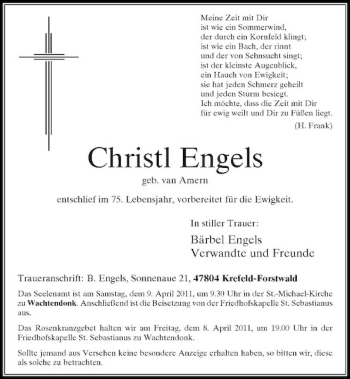 Alle Traueranzeigen für Christl Engels trauer rp online de