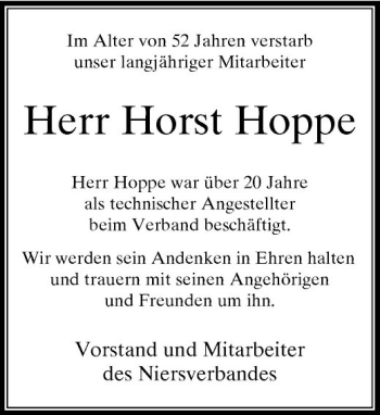 Alle Traueranzeigen F R Herr Horst Hoppe Trauer Rp Online De