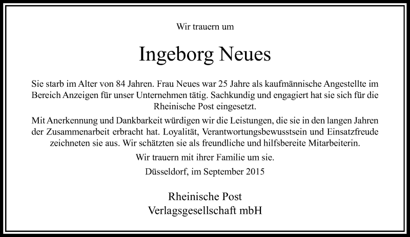 Alle Traueranzeigen F R Ingeborg Neues Trauer Rp Online De