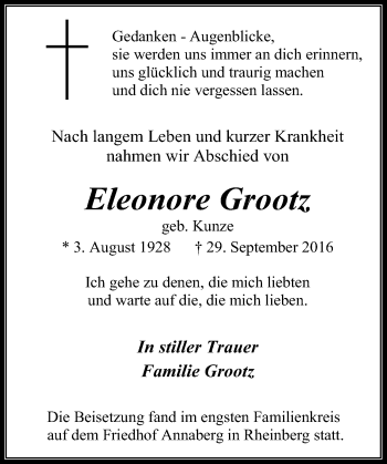 Alle Traueranzeigen für Eleonore Grootz trauer rp online de