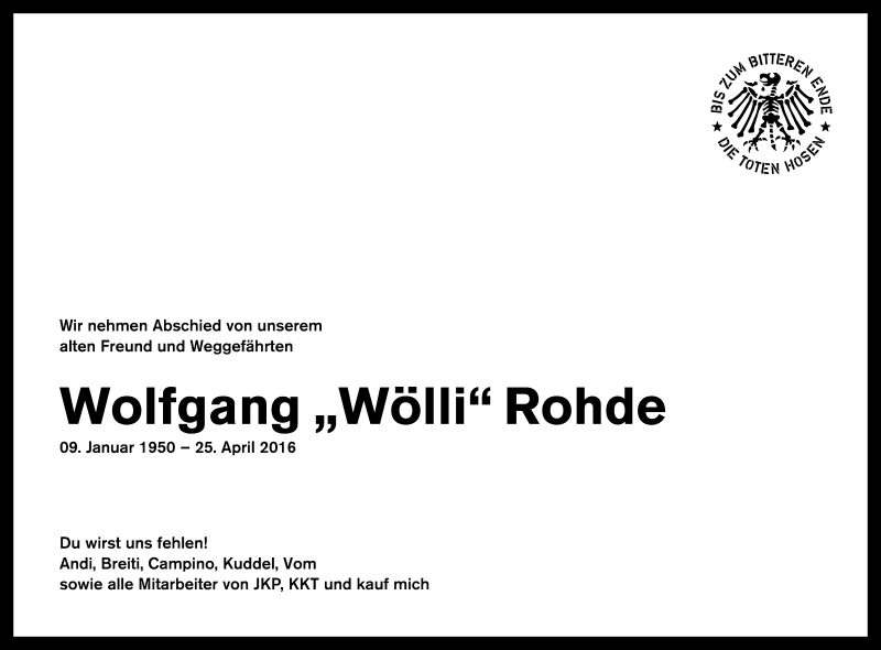 Alle Traueranzeigen F R Wolfgang Rohde Trauer Rp Online De