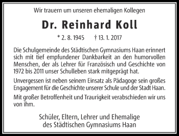 Alle Traueranzeigen für Reinhard Koll trauer rp online de