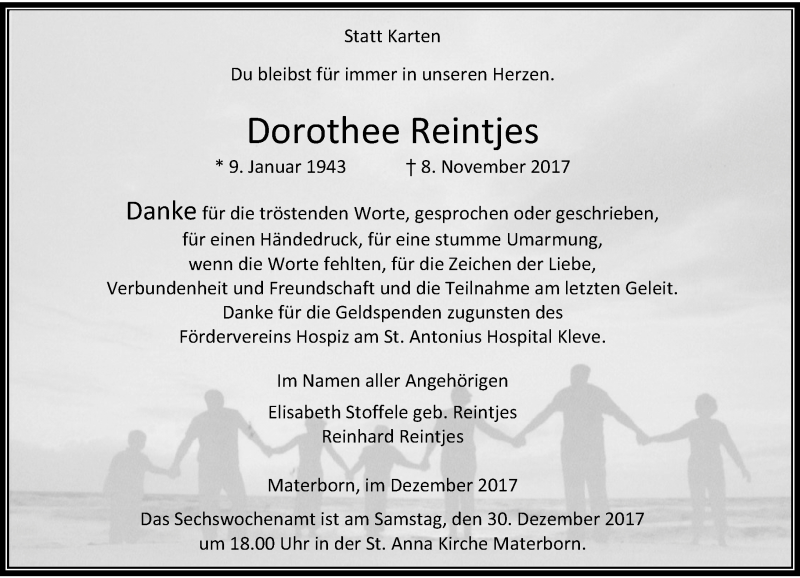 Alle Traueranzeigen F R Dorothee Reintjes Trauer Rp Online De