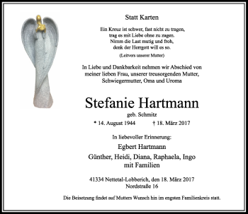 Alle Traueranzeigen F R Stefanie Hartmann Trauer Rp Online De