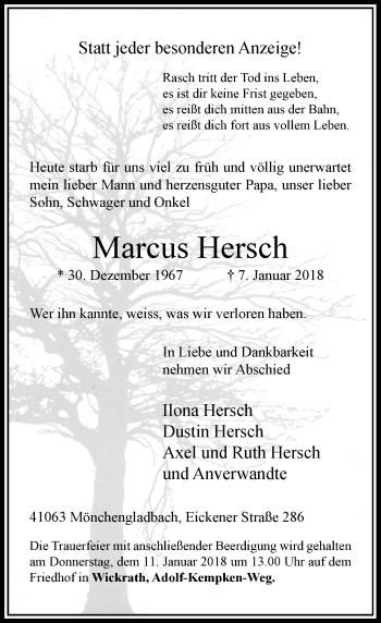 Alle Traueranzeigen für Marcus Hersch trauer rp online de