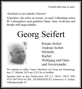 Alle Traueranzeigen für Georg Seifert trauer rp online de