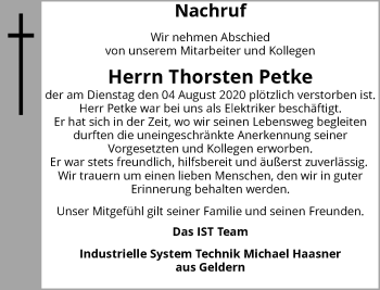 Alle Traueranzeigen für Thorsten Petke trauer rp online de