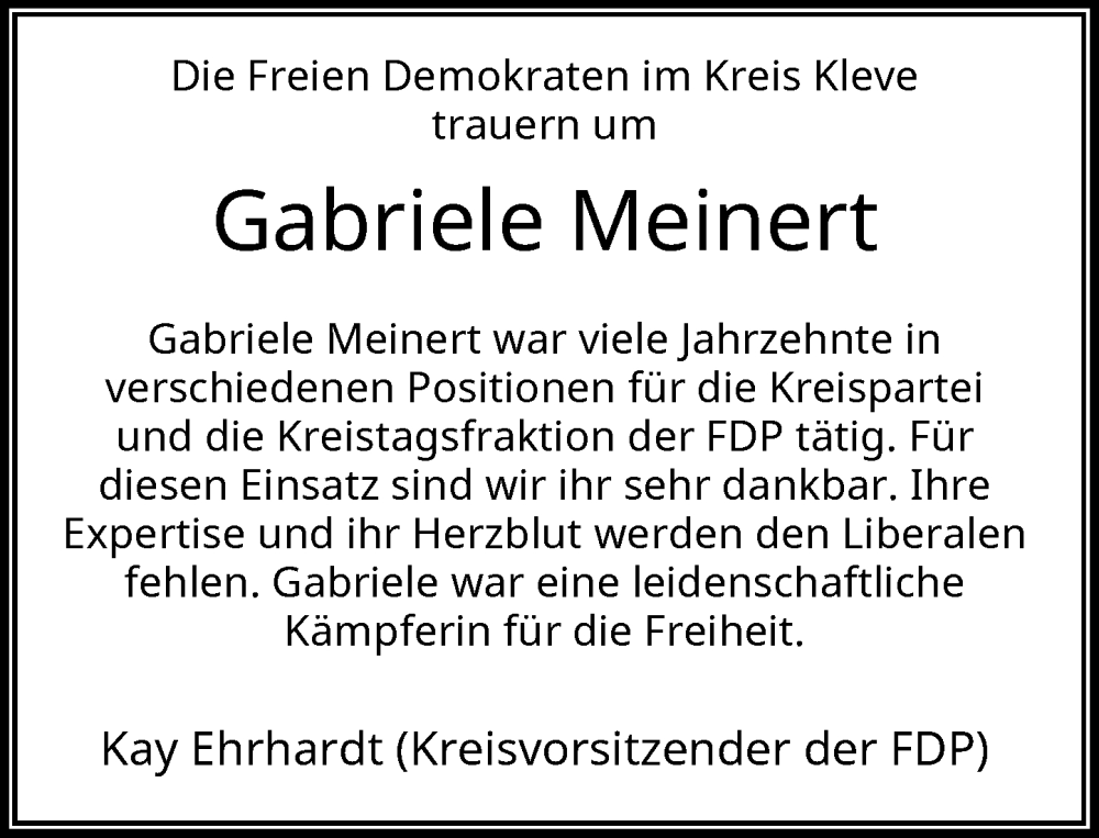 Alle Traueranzeigen für Gabriele Meinert trauer rp online de