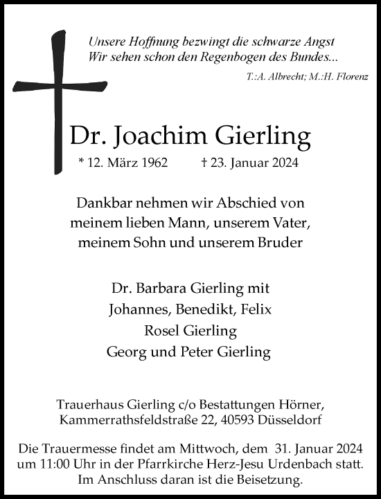 Alle Traueranzeigen F R Joachim Gierling Trauer Rp Online De