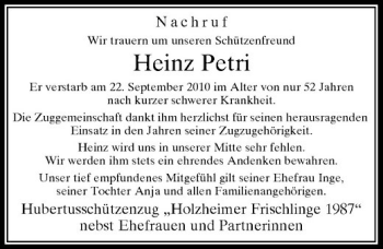 Traueranzeige von Heinz Petri von Rheinische Post