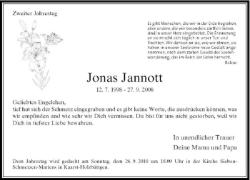 Traueranzeige von Jonas Jannott von Rheinische Post