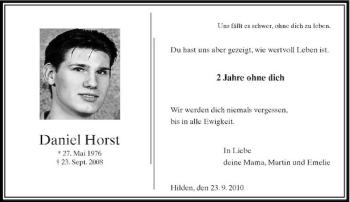 Traueranzeige von Daniel Horst von Rheinische Post