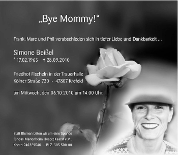 Traueranzeige von Simone Beißel von Rheinische Post