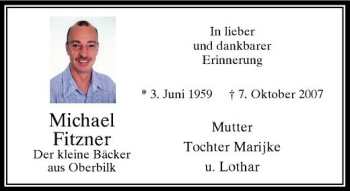 Traueranzeige von Michael Fitzner von Rheinische Post