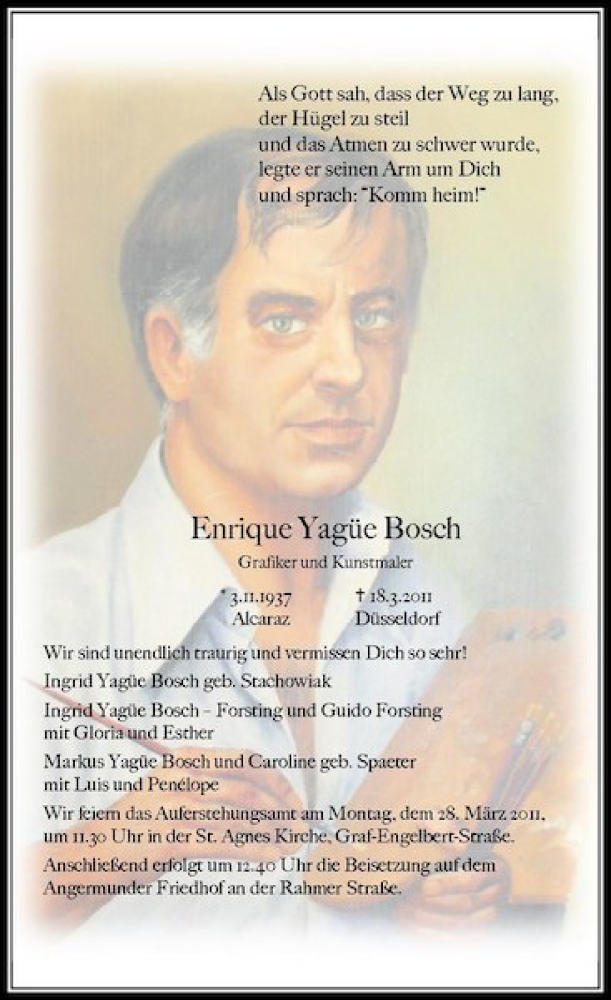  Traueranzeige für Enrique Yagüe Bosch vom 23.03.2011 aus Rheinische Post