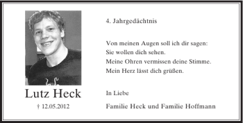 Traueranzeige von Lutz Heck von Rheinische Post