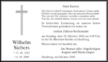 Traueranzeige von Wilhelm Siebers von Rheinische Post