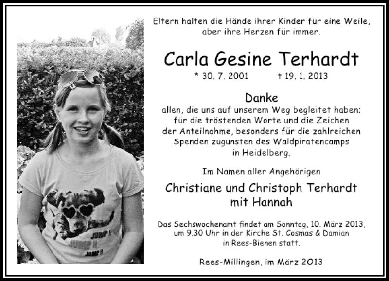  Traueranzeige für Carla Terhardt vom 05.03.2013 aus Rheinische Post