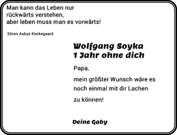 Traueranzeige von Wolfgang Soyka von Rheinische Post