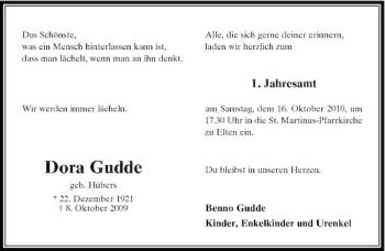 Traueranzeige von Dora Gudde von Rheinische Post