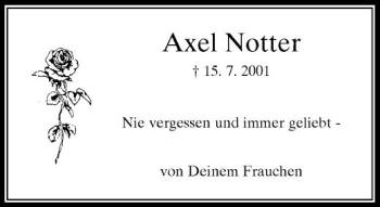 Traueranzeige von Axel Notter von Rheinische Post