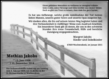 Traueranzeige von Mathias Jakobs von Rheinische Post