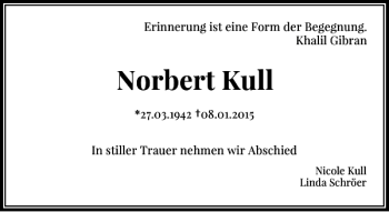 Traueranzeige von Norbert Kull von Rheinische Post