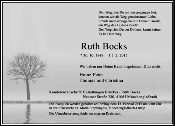 Traueranzeige von Ruth Bocks von Rheinische Post