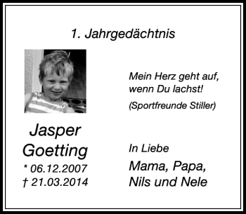 Traueranzeige von Goetting Jasper von Rheinische Post