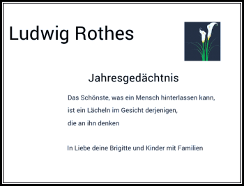 Traueranzeige von Rothes Ludwig von Rheinische Post