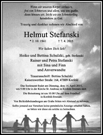 Traueranzeige von Stefanski Helmut von Rheinische Post