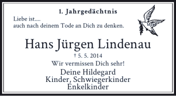 Traueranzeige von Jürgen Lindenau Hans von Rheinische Post