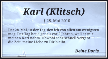 Traueranzeige von Klitsch Karl von Rheinische Post