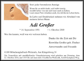 Traueranzeige von Adi Großer von Rheinische Post