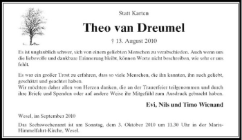 Traueranzeige von Rainer van Dreumel von Rheinische Post