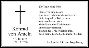 Traueranzeige von Konrad von Ameln von Rheinische Post
