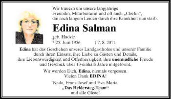 Traueranzeige von Edina Salman von Rheinische Post