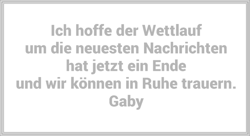  Traueranzeige für Gaby  vom 30.05.2015 aus Rheinische Post