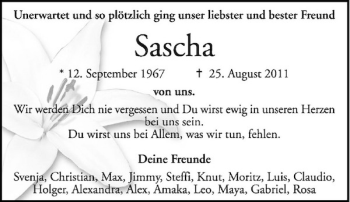 Traueranzeige von Sascha Laumen von Rheinische Post