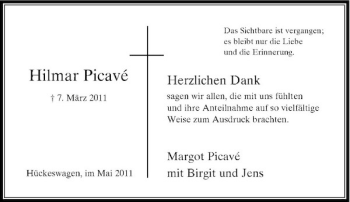 Traueranzeige von Hilmar Picavé von Rheinische Post