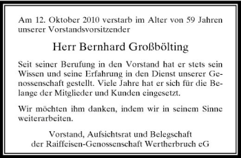 Traueranzeige von Herr Bernhard Großbölting von Rheinische Post