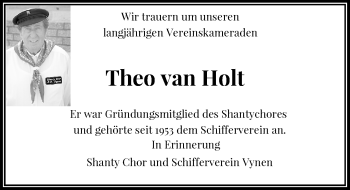 Traueranzeige von Theo van Holt von Rheinische Post