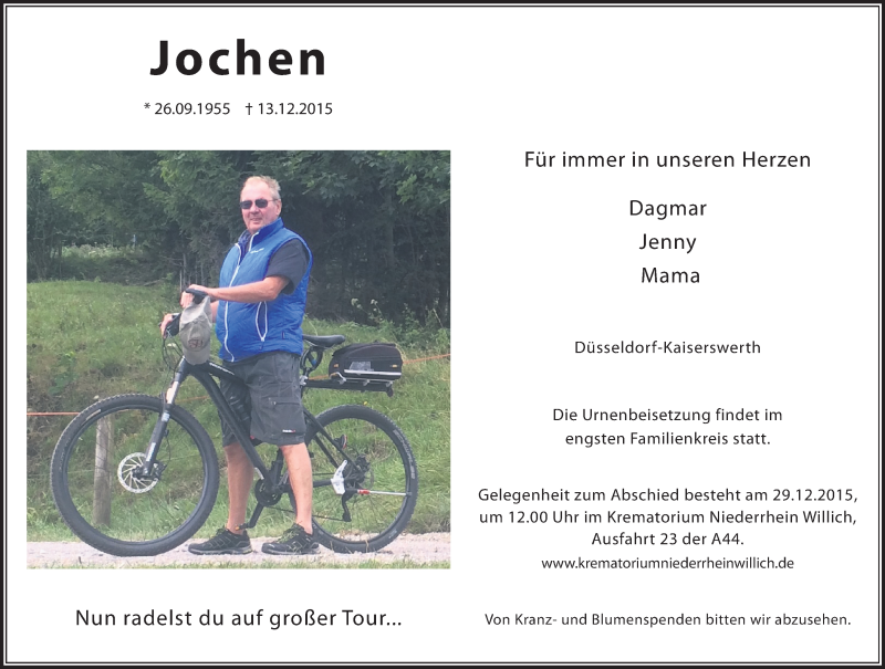  Traueranzeige für Jochen  vom 19.12.2015 aus Rheinische Post