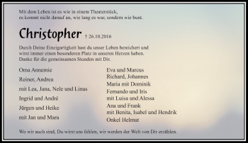 Traueranzeige von Christopher Lennertz von Rheinische Post