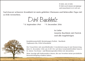 Traueranzeige von Dirk Buchholz von Rheinische Post