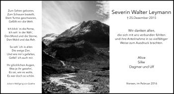 Traueranzeige von Severin Walter Leymann von Rheinische Post